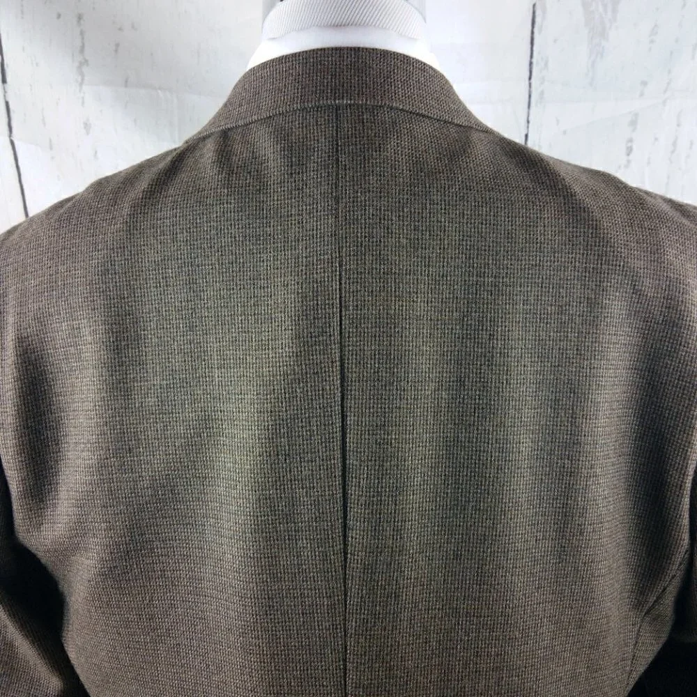 Adolfo 46R Lambswool 2 Button Multicolor Houndstooth Blazer Sport Coat_7